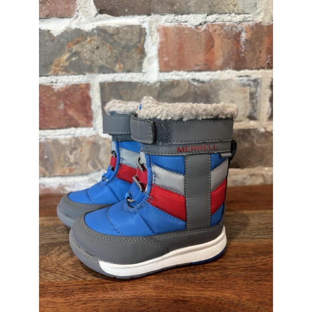 Merrell Select Grip M Alpine Puffer Water Proof Youth Snow Boots Size 5M‎ Blue